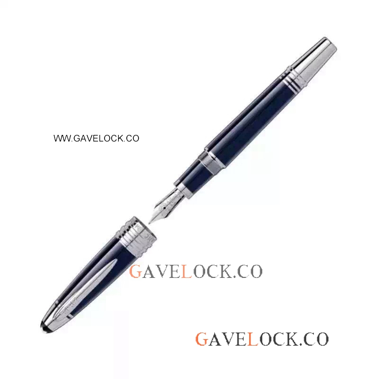 AAA Copy Mont Blanc JFK Special Edition Blue Barrel Fountain Pen